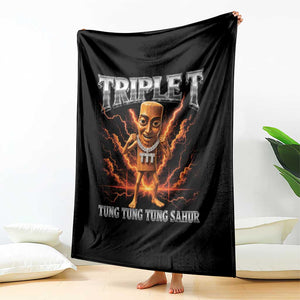 Triple T Tung Tung Tung Sahur Brainrot Meme Throw Blanket TS10 Print Your Wear