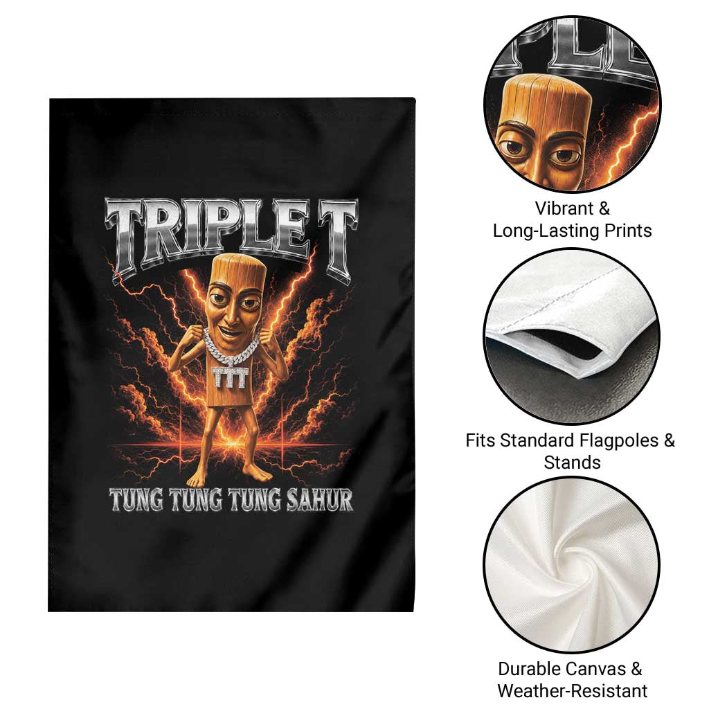 Triple T Tung Tung Tung Sahur Brainrot Meme Garden Flag TS10 Print Your Wear