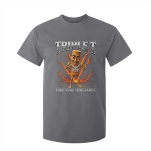 Triple T Tung Tung Tung Sahur Brainrot Meme T Shirt For Kid TS10 Charcoal Print Your Wear
