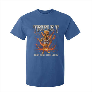 Triple T Tung Tung Tung Sahur Brainrot Meme T Shirt For Kid TS10 Royal Blue Print Your Wear