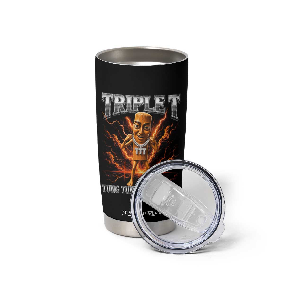 Triple T Tung Tung Tung Sahur Brainrot Meme Tumbler Cup TS10 Print Your Wear