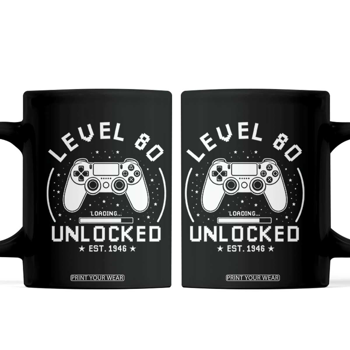 Level 80 Unlocked Video Gamer 80th Birthday Gift Coffee Mug Vintage 1946 80 Year Old Gift