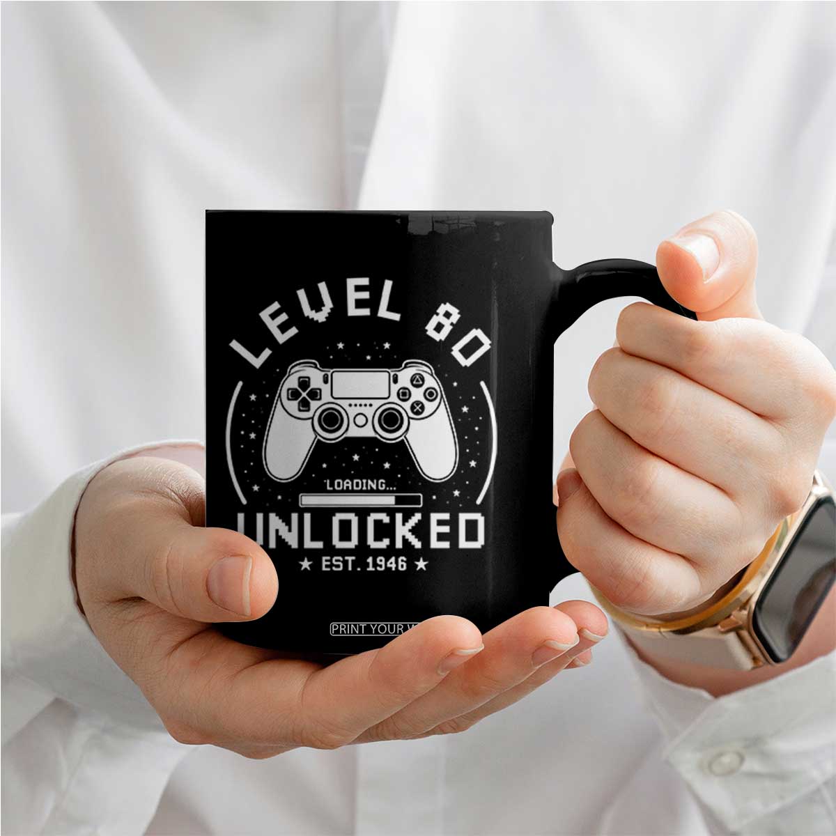 Level 80 Unlocked Video Gamer 80th Birthday Gift Coffee Mug Vintage 1946 80 Year Old Gift