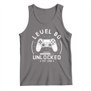 Level 80 Unlocked Video Gamer 80th Birthday Gift Tank Top Vintage 1946 80 Year Old Gift