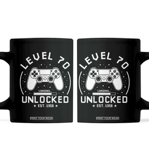 Level 70 Unlocked Video Gamer 70th Birthday Gift Coffee Mug Vintage 1956 70 Year Old Gift