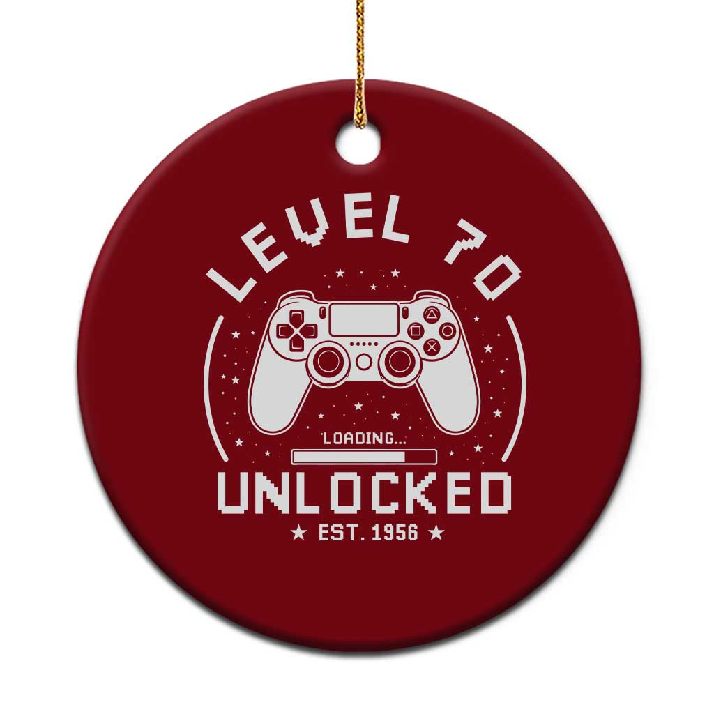 Level 70 Unlocked Video Gamer 70th Birthday Gift Ceramic Ornament Vintage 1956 70 Year Old Gift