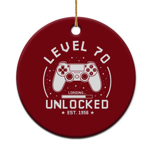 Level 70 Unlocked Video Gamer 70th Birthday Gift Ceramic Ornament Vintage 1956 70 Year Old Gift