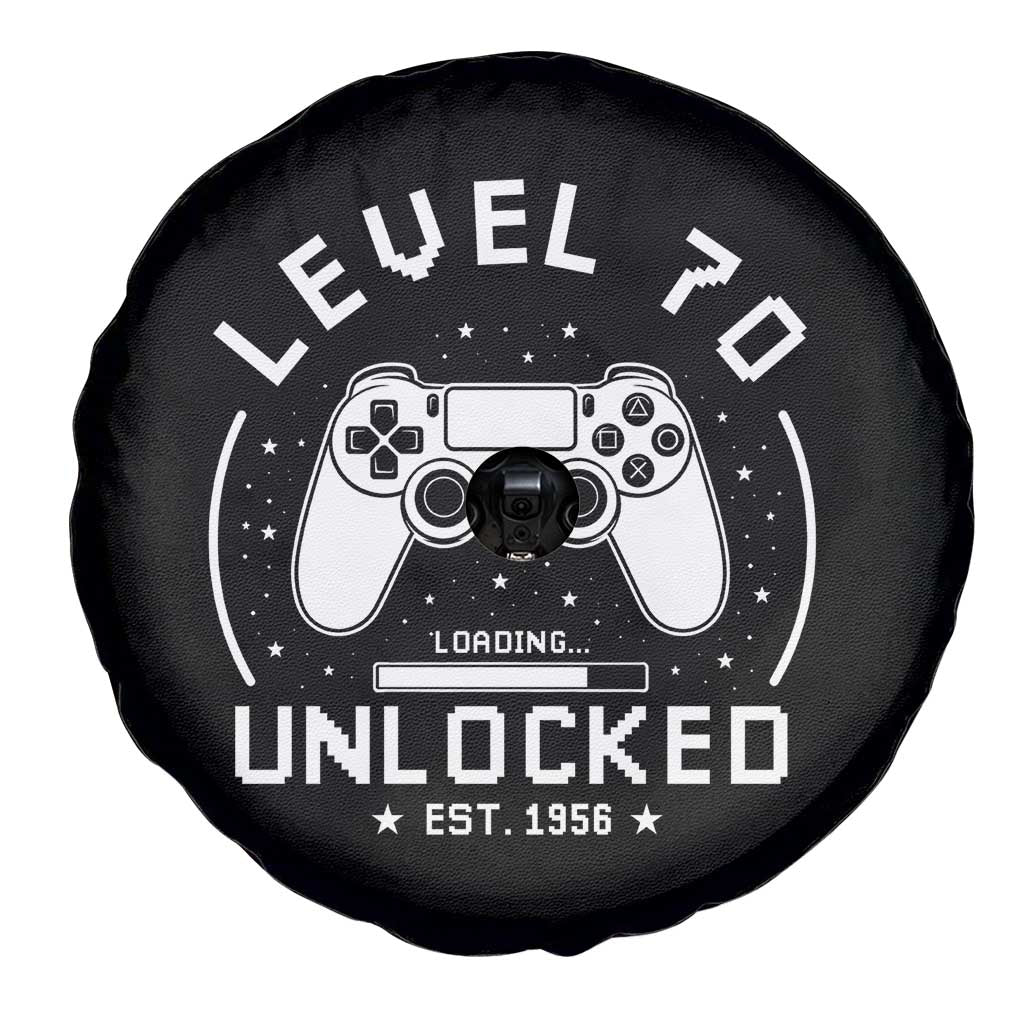 Level 70 Unlocked Video Gamer 70th Birthday Gift Spare Tire Cover Vintage 1956 70 Year Old Gift