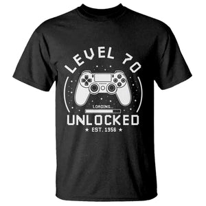 Level 70 Unlocked Video Gamer 70th Birthday Gift T Shirt Vintage 1956 70 Year Old Gift