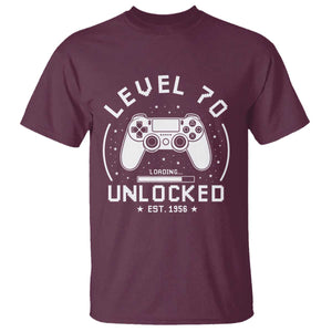 Level 70 Unlocked Video Gamer 70th Birthday Gift T Shirt Vintage 1956 70 Year Old Gift
