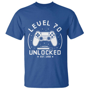 Level 70 Unlocked Video Gamer 70th Birthday Gift T Shirt Vintage 1956 70 Year Old Gift