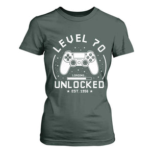 Level 70 Unlocked Video Gamer 70th Birthday Gift T Shirt For Women Vintage 1956 70 Year Old Gift