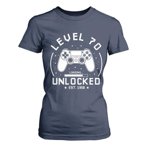 Level 70 Unlocked Video Gamer 70th Birthday Gift T Shirt For Women Vintage 1956 70 Year Old Gift