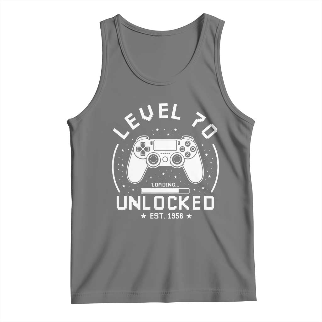 Level 70 Unlocked Video Gamer 70th Birthday Gift Tank Top Vintage 1956 70 Year Old Gift