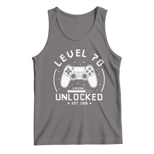 Level 70 Unlocked Video Gamer 70th Birthday Gift Tank Top Vintage 1956 70 Year Old Gift
