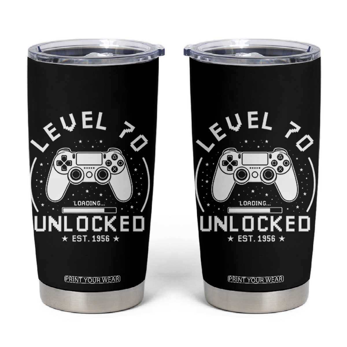 Level 70 Unlocked Video Gamer 70th Birthday Gift Tumbler Cup Vintage 1956 70 Year Old Gift