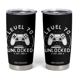 Level 70 Unlocked Video Gamer 70th Birthday Gift Tumbler Cup Vintage 1956 70 Year Old Gift