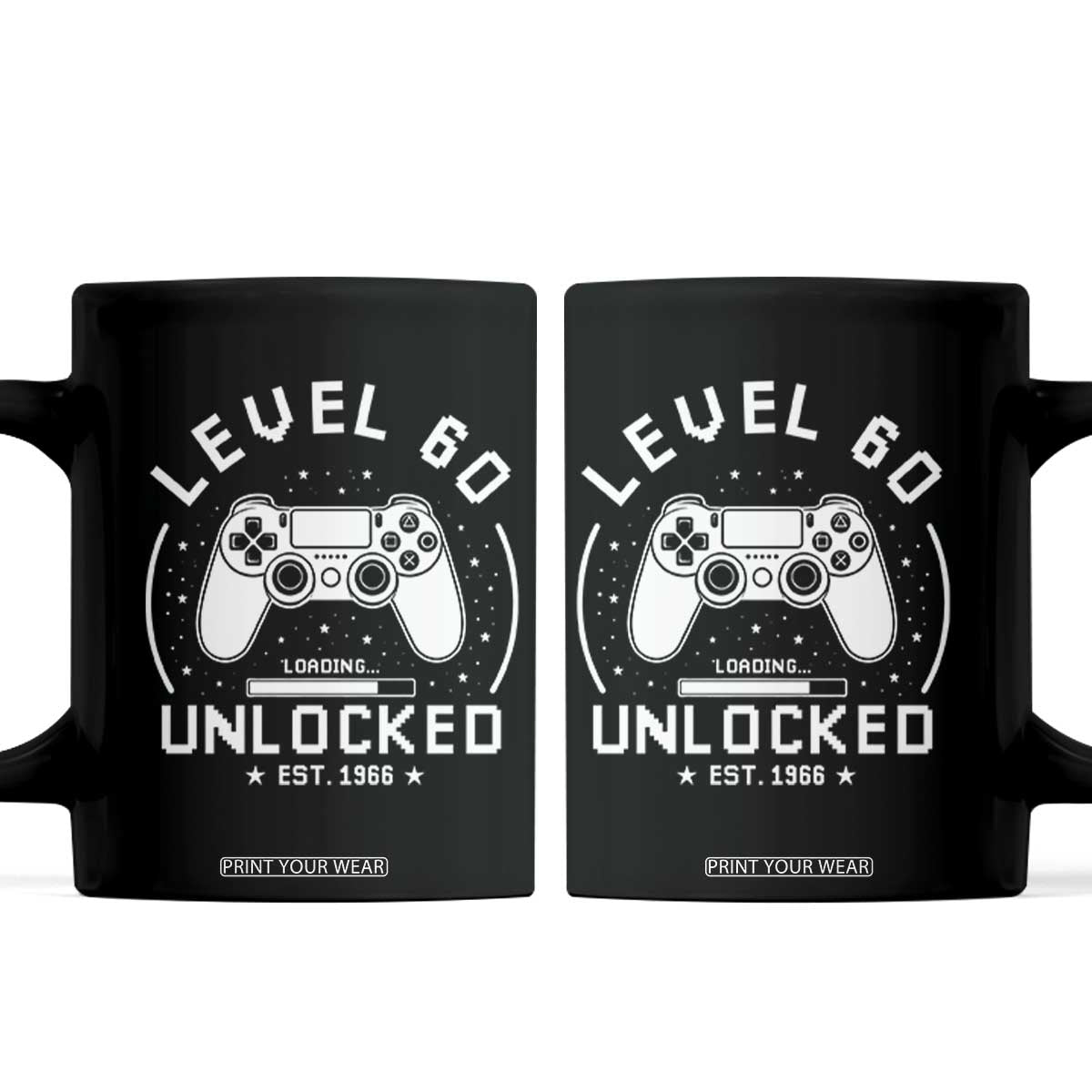 Level 60 Unlocked Video Gamer 60th Birthday Gift Coffee Mug Vintage 1966 60 Year Old Gift