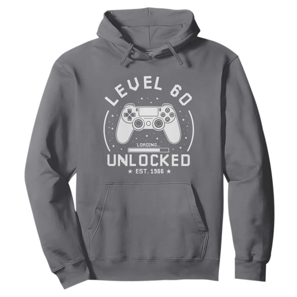 Level 60 Unlocked Video Gamer 60th Birthday Gift Hoodie Vintage 1966 60 Year Old Gift