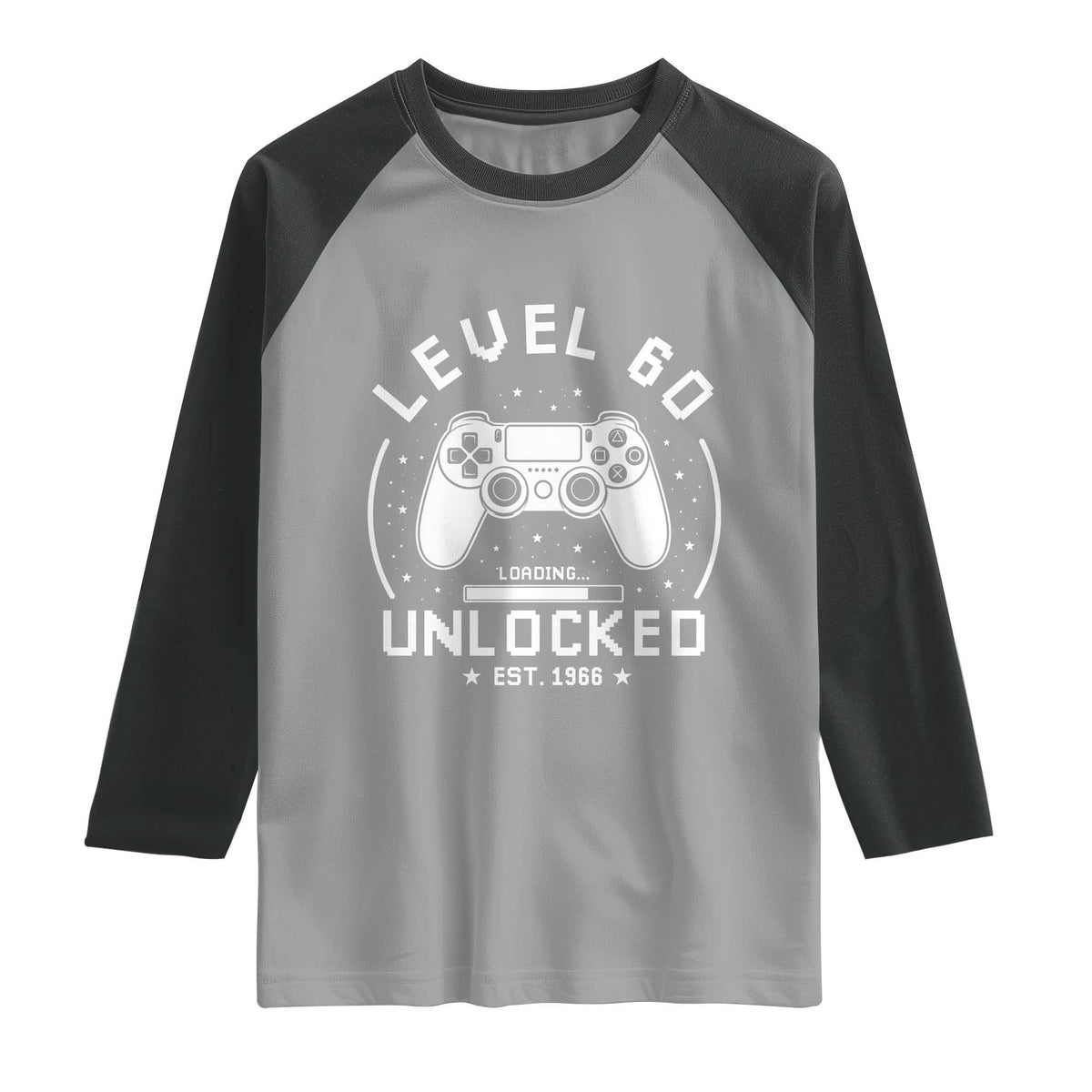 Level 60 Unlocked Video Gamer 60th Birthday Gift Raglan Shirt Vintage 1966 60 Year Old Gift