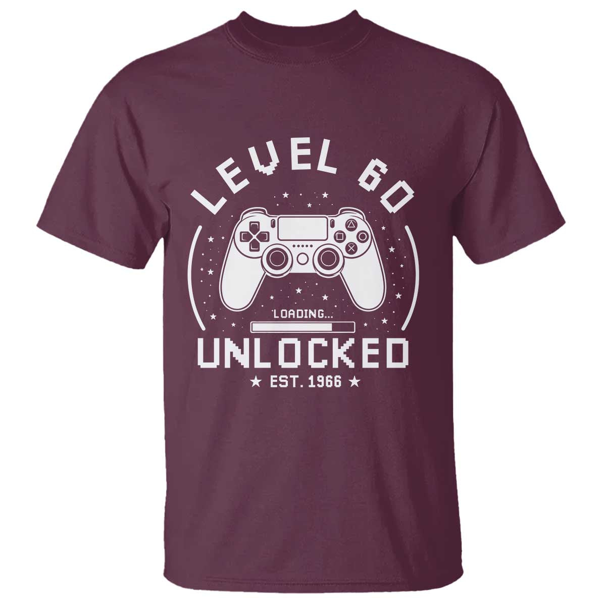 Level 60 Unlocked Video Gamer 60th Birthday Gift T Shirt Vintage 1966 60 Year Old Gift