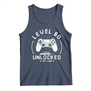 Level 60 Unlocked Video Gamer 60th Birthday Gift Tank Top Vintage 1966 60 Year Old Gift