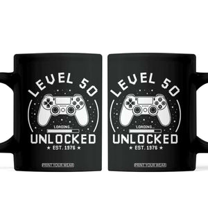 Level 50 Unlocked Video Gamer 50th Birthday Gift Coffee Mug Vintage 1976 50 Year Old Gift