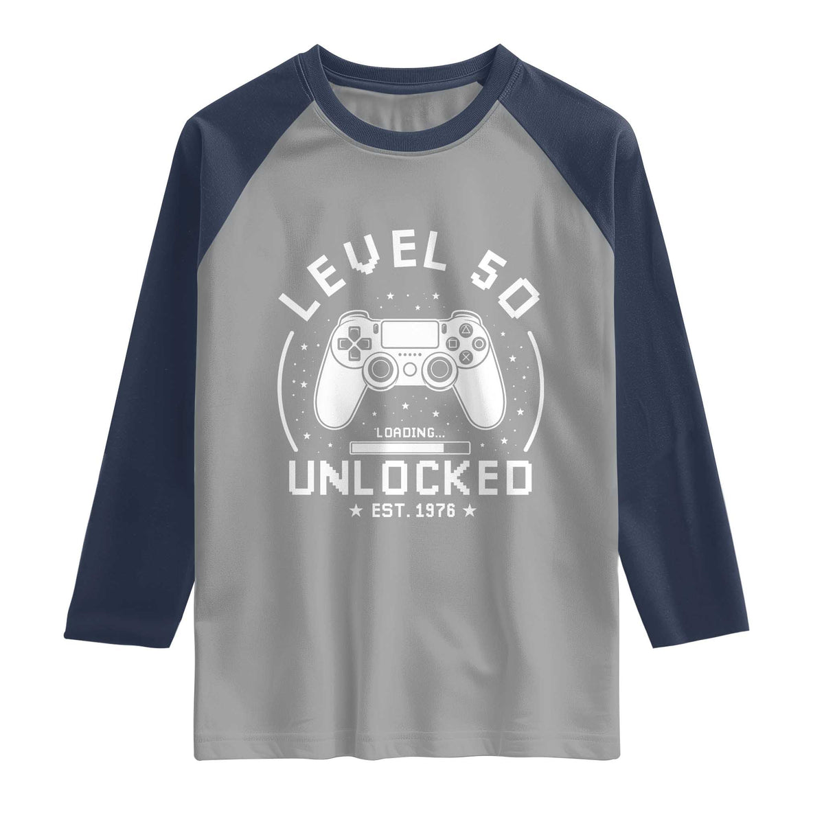 Level 50 Unlocked Video Gamer 50th Birthday Gift Raglan Shirt Vintage 1976 50 Year Old Gift