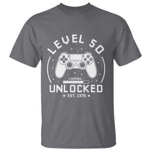Level 50 Unlocked Video Gamer 50th Birthday Gift T Shirt Vintage 1976 50 Year Old Gift