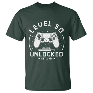 Level 50 Unlocked Video Gamer 50th Birthday Gift T Shirt Vintage 1976 50 Year Old Gift