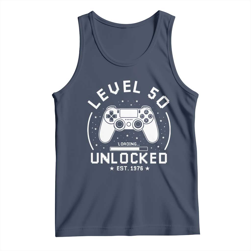 Level 50 Unlocked Video Gamer 50th Birthday Gift Tank Top Vintage 1976 50 Year Old Gift