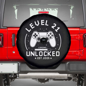 Level 21 Unlocked Video Gamer 21st  Birthday Gift Spare Tire Cover Vintage 2005 21 Year Old Gift