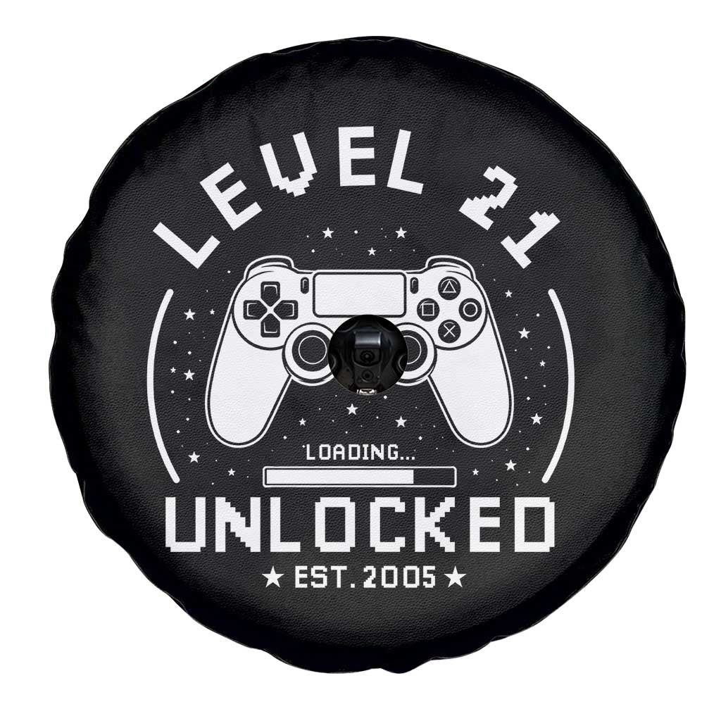 Level 21 Unlocked Video Gamer 21st  Birthday Gift Spare Tire Cover Vintage 2005 21 Year Old Gift