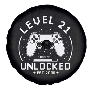 Level 21 Unlocked Video Gamer 21st  Birthday Gift Spare Tire Cover Vintage 2005 21 Year Old Gift