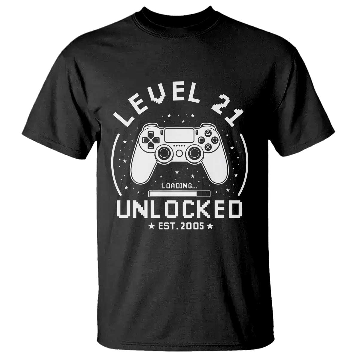 Level 21 Unlocked Video Gamer 21st  Birthday Gift T Shirt Vintage 2005 21 Year Old Gift