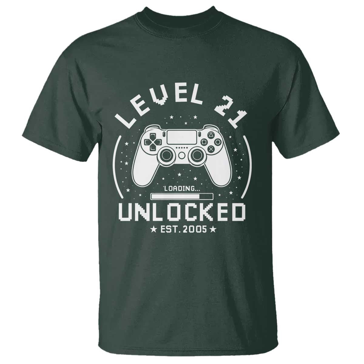 Level 21 Unlocked Video Gamer 21st  Birthday Gift T Shirt Vintage 2005 21 Year Old Gift