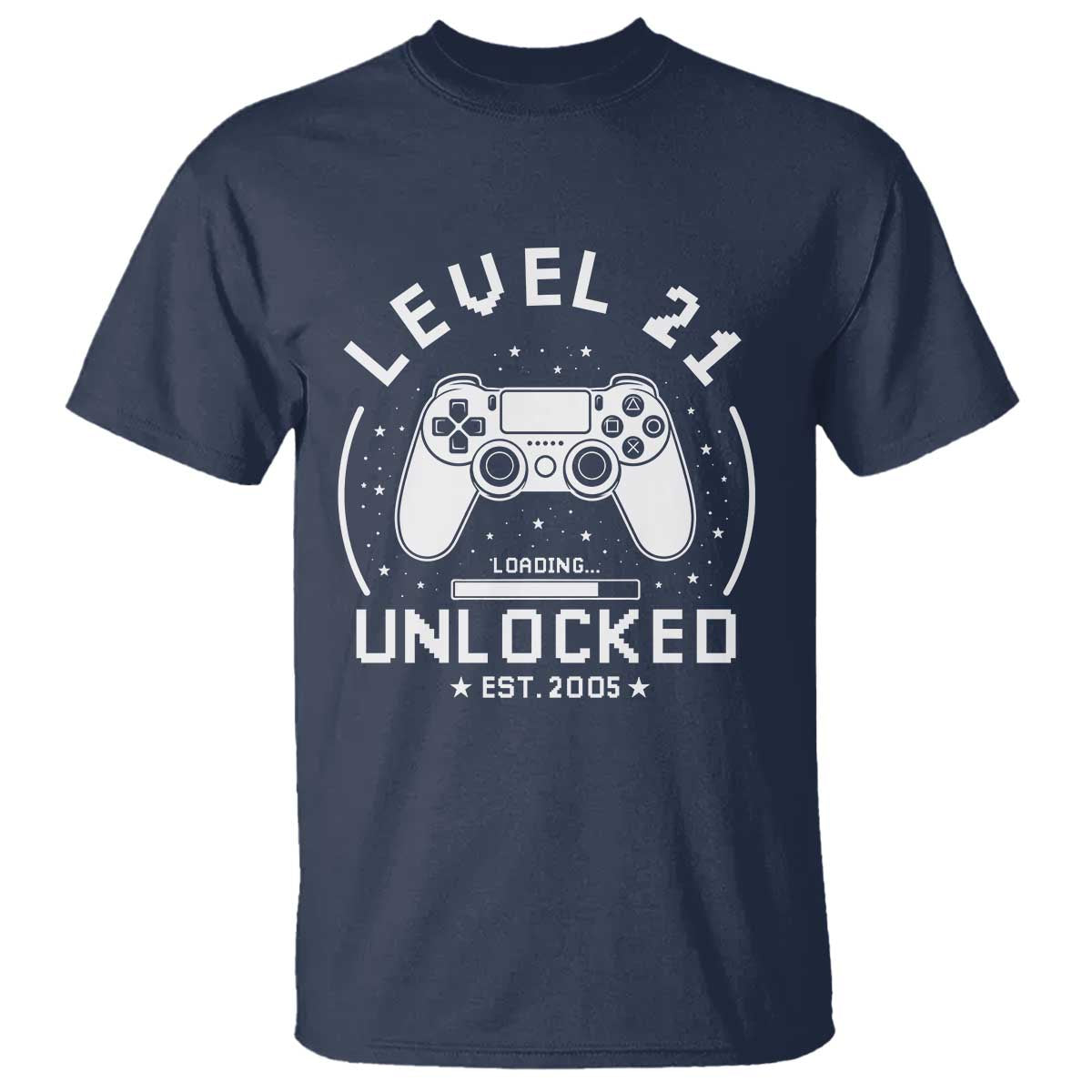 Level 21 Unlocked Video Gamer 21st  Birthday Gift T Shirt Vintage 2005 21 Year Old Gift