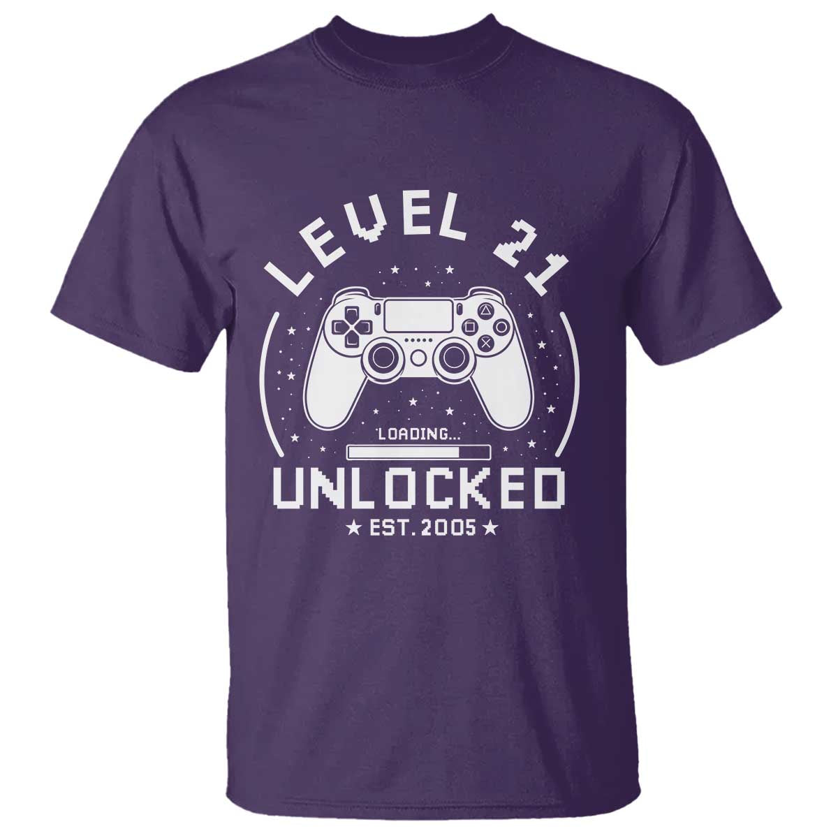 Level 21 Unlocked Video Gamer 21st  Birthday Gift T Shirt Vintage 2005 21 Year Old Gift
