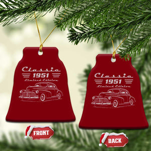 75th Birthday Ceramic Ornament Vintage Retro Car Classic 1951 75 Year Old Gift