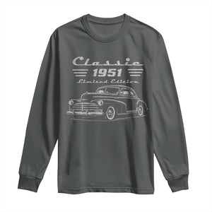 75th Birthday Long Sleeve Shirt Vintage Retro Car Classic 1951 75 Year Old Gift
