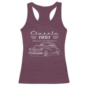 75th Birthday Racerback Tank Top Vintage Retro Car Classic 1951 75 Year Old Gift
