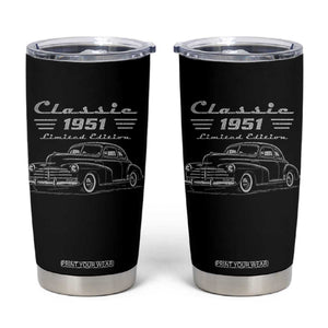 75th Birthday Tumbler Cup Vintage Retro Car Classic 1951 75 Year Old Gift