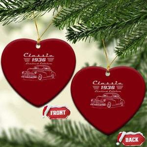 90th Birthday Ceramic Ornament Vintage Retro Car Classic 1936 90 Year Old Gift