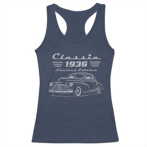 90th Birthday Racerback Tank Top Vintage Retro Car Classic 1936 90 Year Old Gift