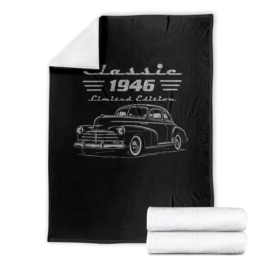 80th Birthday Throw Blanket Vintage Retro Car Classic 1946 80 Year Old Gift TS10 Black Print Your Wear