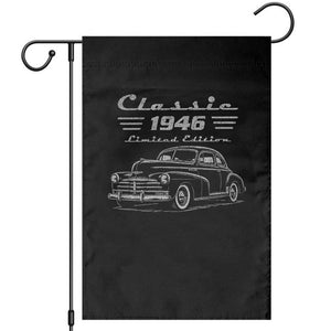 80th Birthday Garden Flag Vintage Retro Car Classic 1946 80 Year Old Gift