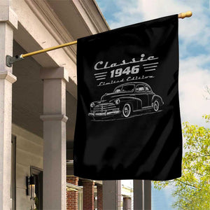 80th Birthday Garden Flag Vintage Retro Car Classic 1946 80 Year Old Gift