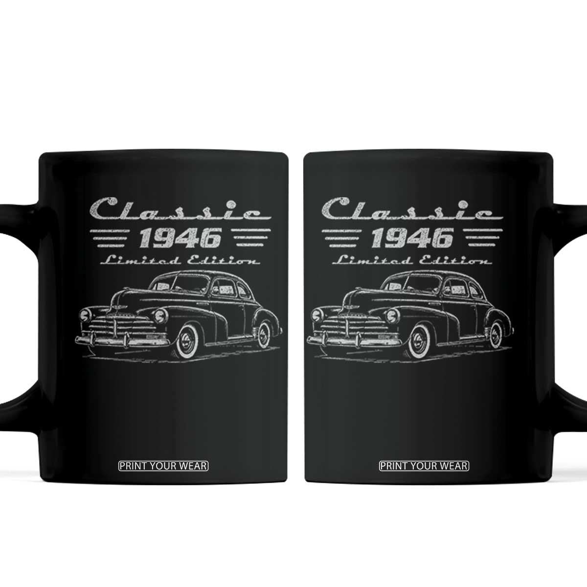 80th Birthday Coffee Mug Vintage Retro Car Classic 1946 80 Year Old Gift