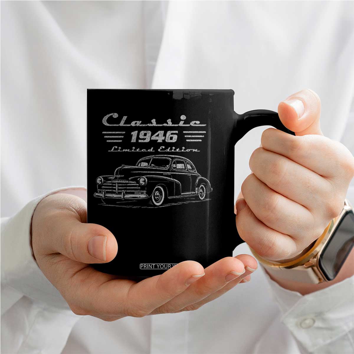 80th Birthday Coffee Mug Vintage Retro Car Classic 1946 80 Year Old Gift