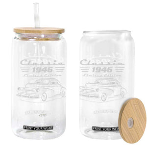 80th Birthday Glass Can Vintage Retro Car Classic 1946 80 Year Old Gift